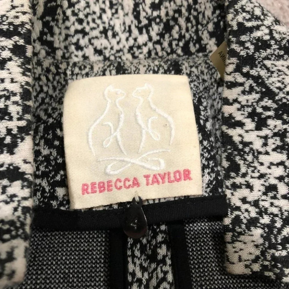 Rebecca Taylor Black and White Snake Skin Print Knit Blazer Size 4 - Picture 2 of 9